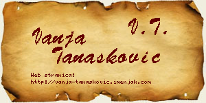 Vanja Tanasković vizit kartica